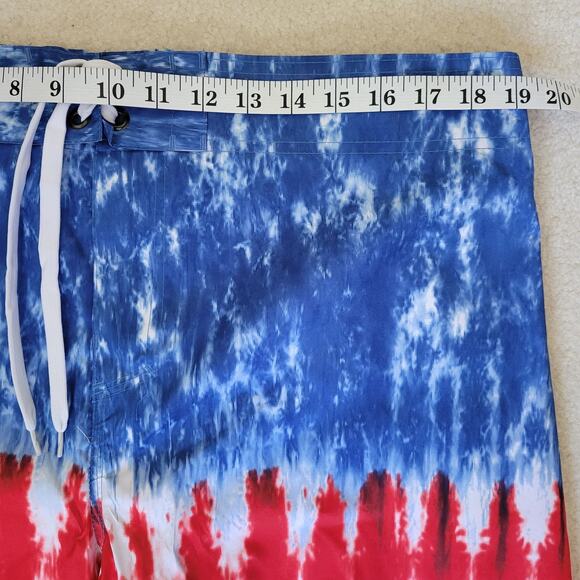 NWT Budweiser Size 36 Tie Dye Drawstring Board Shorts Swim Trunks Pocket - Picture 7 of 14